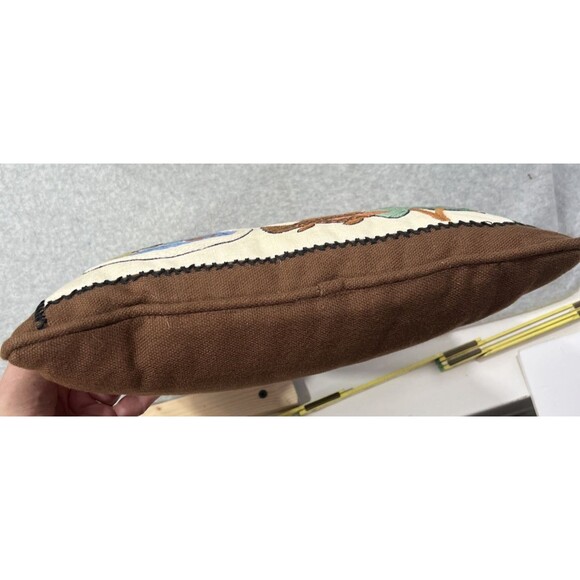 Vtg finished Columbia Minerva Crewel Pillow Egyptian Water Fowl Ducks Fish 7839 - Picture 8 of 8